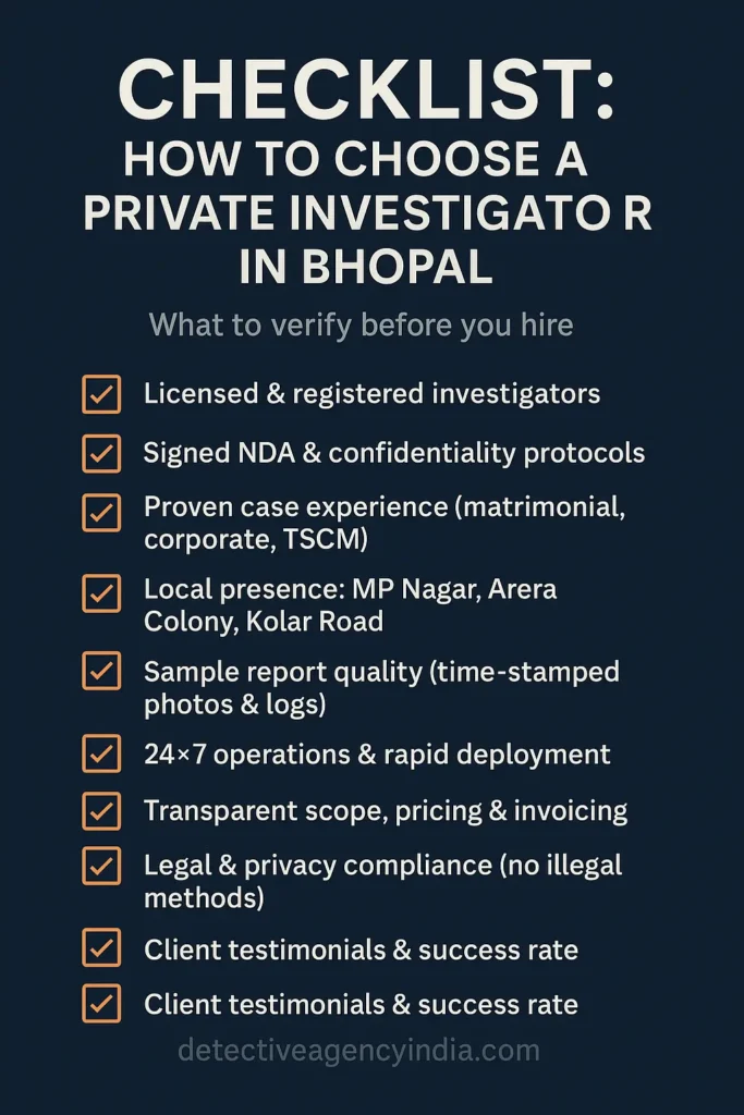 private detective in bhopal