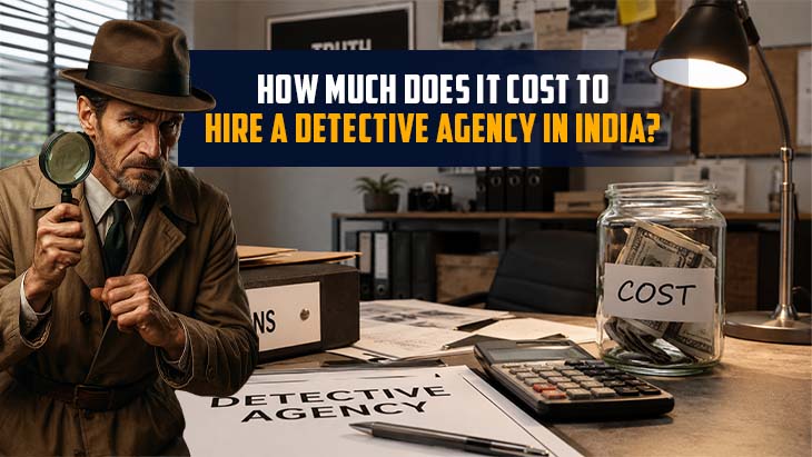 Detective agency service charges and investigation cost concept