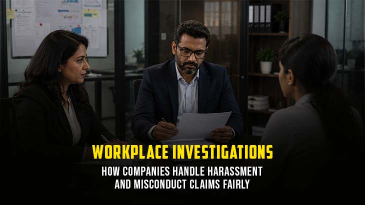 HR investigator meeting with employee to review a workplace harassment complaint