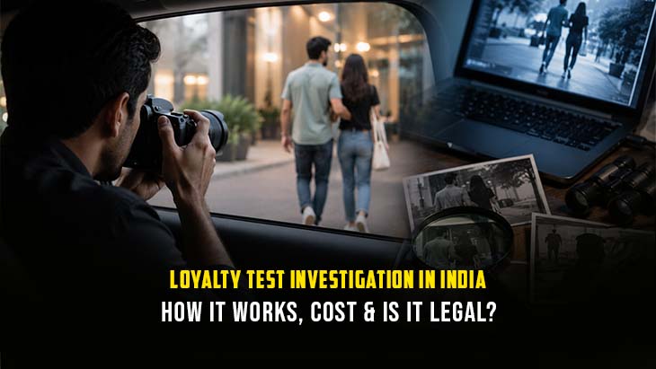 Private investigator conducting a loyalty test investigation in India by discreetly monitoring a couple to verify relationship faithfulness.
